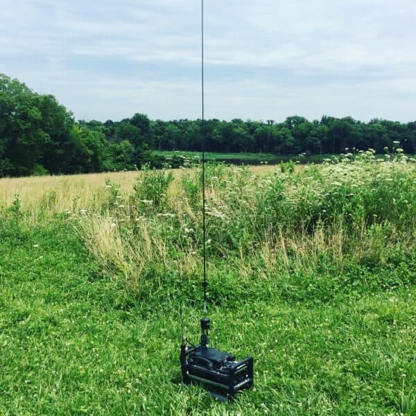 Alpha Antenna on a go box Alpha Antenna